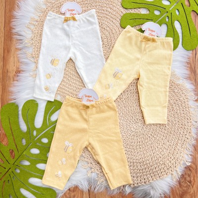 Kit 3 Calças - Bem Me Quer Abelhas - Off White, Amarelo e Mostarda